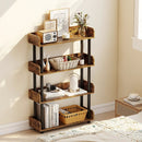 4-Tier Bookshelf Open Bookcase with Anti-Tipping Kit Industrial Storage Unit by LJGDeals