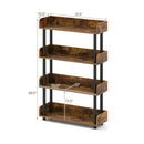 4-Tier Bookshelf Open Bookcase with Anti-Tipping Kit Industrial Storage Unit by LJGDeals