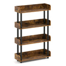 4-Tier Bookshelf Open Bookcase with Anti-Tipping Kit Industrial Storage Unit by LJGDeals