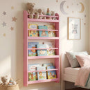 4-Tier Wall Mounted Bookshelf with Safety Rails by LJGDeals