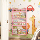 4-Tier Wall Mounted Bookshelf with Safety Rails by DirectDeals
