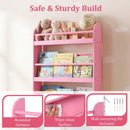 4-Tier Wall Mounted Bookshelf with Safety Rails by LJGDeals