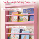 4-Tier Wall Mounted Bookshelf with Safety Rails by LJGDeals