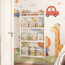 4-Tier Wall Mounted Bookshelf with Safety Rails by LJGDeals