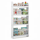 4-Tier Wall Mounted Bookshelf with Safety Rails by LJGDeals