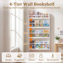 4-Tier Wall Mounted Bookshelf with Safety Rails by LJGDeals