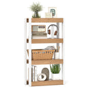 4 Tier Bookshelf Wooden Bookcase with Dual Anti-Tipping Kits-Rustic Brown by DirectDeals