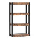 4 Tier Bookshelf Wooden Bookcase with Dual Anti-Tipping Kits by LJGDeals