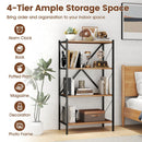 4-Tier Bookshelf with Heavy-Duty Metal Frame by LJGDeals