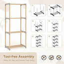 5-Tier Pine Wood Bookshelf with Open Shelves by DirectDeals