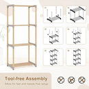5-Tier Pine Wood Bookshelf with Open Shelves by LJGDeals