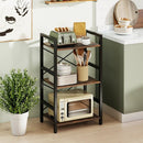 4-Tier Bookshelf with Metal Frame and Wooden Storage Racks for Study by DirectDeals