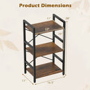 4-Tier Bookshelf with Metal Frame and Wooden Storage Racks for Study by LJGDeals