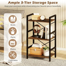 4-Tier Bookshelf with Metal Frame and Wooden Storage Racks for Study by LJGDeals