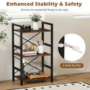 4-Tier Bookshelf with Metal Frame and Wooden Storage Racks for Study by LJGDeals