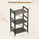 4-Tier Bookshelf with Metal Frame and Wooden Storage Racks for Study by DirectDeals