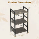 4-Tier Bookshelf with Metal Frame and Wooden Storage Racks for Study by LJGDeals