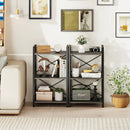 4-Tier Bookshelf with Metal Frame and Wooden Storage Racks for Study by LJGDeals