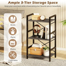 4-Tier Bookshelf with Metal Frame and Wooden Storage Racks for Study by LJGDeals