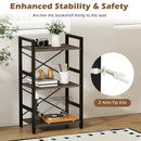 4-Tier Bookshelf with Metal Frame and Wooden Storage Racks for Study by LJGDeals