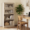 4-Tier Bookshelf with Storage Cabinets - Natural Wood by DirectDeals