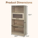 4-Tier Bookshelf with Storage Cabinets - Natural Wood by LJGDeals