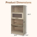 4-Tier Bookshelf with Storage Cabinets - Natural Wood by DirectDeals