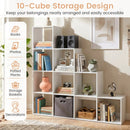 4-Tier Bookshelf with 10 Cube Storage and Anti-Tip Kit by DirectDeals