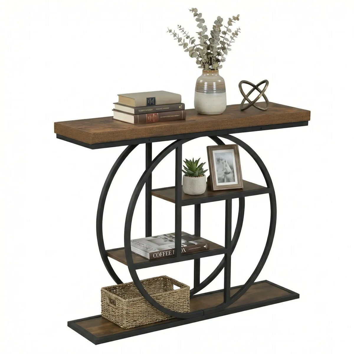 4-Tier Console Table 41 Inches Entryway Table with Storage Shelves, photo 11 of 16