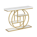 4-Tier Console Table 41 Inches Entryway Table with Storage Shelves by LJGDeals