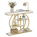 4-Tier Console Table 41 Inches Entryway Table with Storage Shelves by LJGDeals