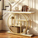 4-Tier Console Table 41 Inches Entryway Table with Storage Shelves by LJGDeals