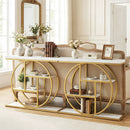 4-Tier Console Table 41 Inches Entryway Table with Storage Shelves by LJGDeals