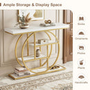 4-Tier Console Table 41 Inches Entryway Table with Storage Shelves by LJGDeals