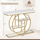 4-Tier Console Table 41 Inches Entryway Table with Storage Shelves by DirectDeals