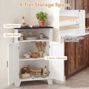 4-Tier Corner Storage Cabinet with Open Shelf by LJGDeals