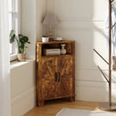 4-Tier Corner Storage Cabinet with Open Shelf by DirectDeals