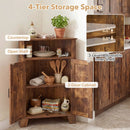 4-Tier Corner Storage Cabinet with Open Shelf by DirectDeals