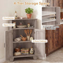 4-Tier Corner Storage Cabinet with Open Shelf by LJGDeals