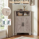 4-Tier Corner Storage Cabinet with Open Shelf by DirectDeals