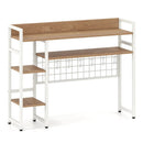 4-Tier Desk Shelf Desktop Display Rack with Metal Grid Panel and 6 Hooks by LJGDeals