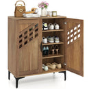 4 Tier Farmhouse Shoe Storage Cabinet with Removable Shelves and Metal Legs by LJGDeals