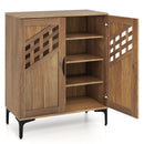 4 Tier Farmhouse Shoe Storage Cabinet with Removable Shelves and Metal Legs by LJGDeals