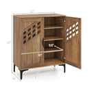 4 Tier Farmhouse Shoe Storage Cabinet with Removable Shelves and Metal Legs by LJGDeals