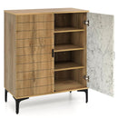 4 Tier Farmhouse Shoe Storage Cabinet with Removable Shelves and Metal Legs by LJGDeals