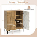 4 Tier Farmhouse Shoe Storage Cabinet with Removable Shelves and Metal Legs by LJGDeals