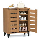 4-Tier Farmhouse Shoe Organizer with Louvered Door by LJGDeals