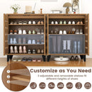 4-Tier Farmhouse Shoe Organizer with Louvered Door by LJGDeals