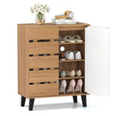 4-Tier Farmhouse Shoe Organizer with Louvered Door by LJGDeals