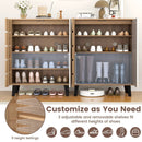 4-Tier Farmhouse Shoe Organizer with Louvered Door by LJGDeals